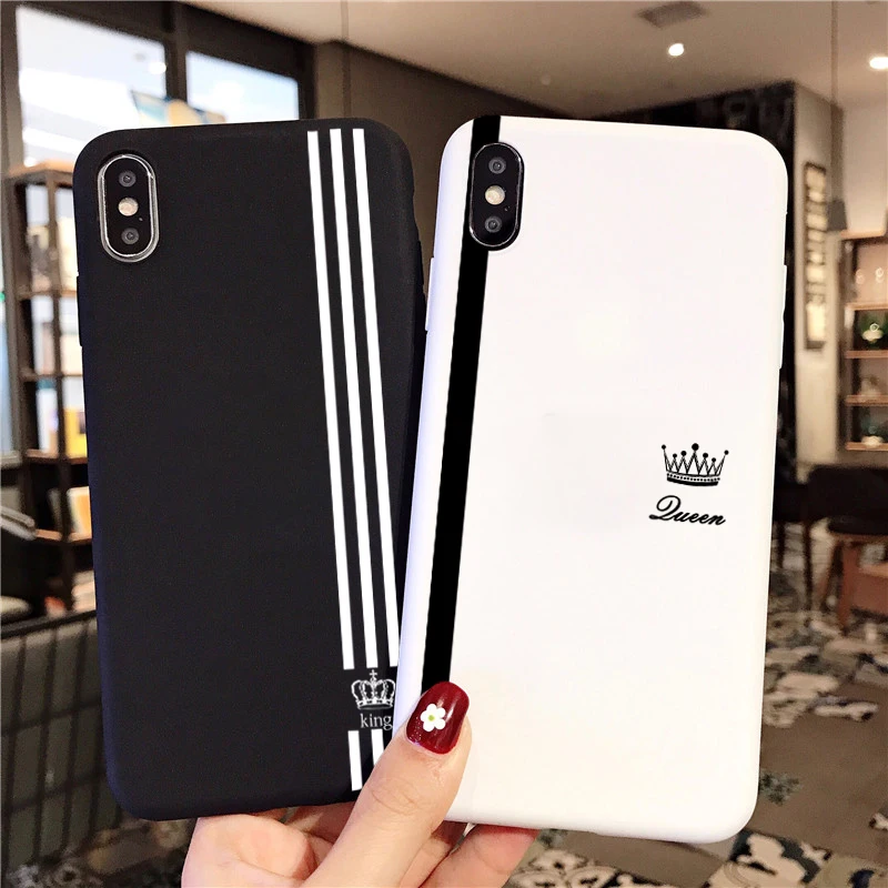 Роскошный романтический чехол для телефона King Queen iPhone 5 5s SE XS MAX XR 6 6S Plus мягкий