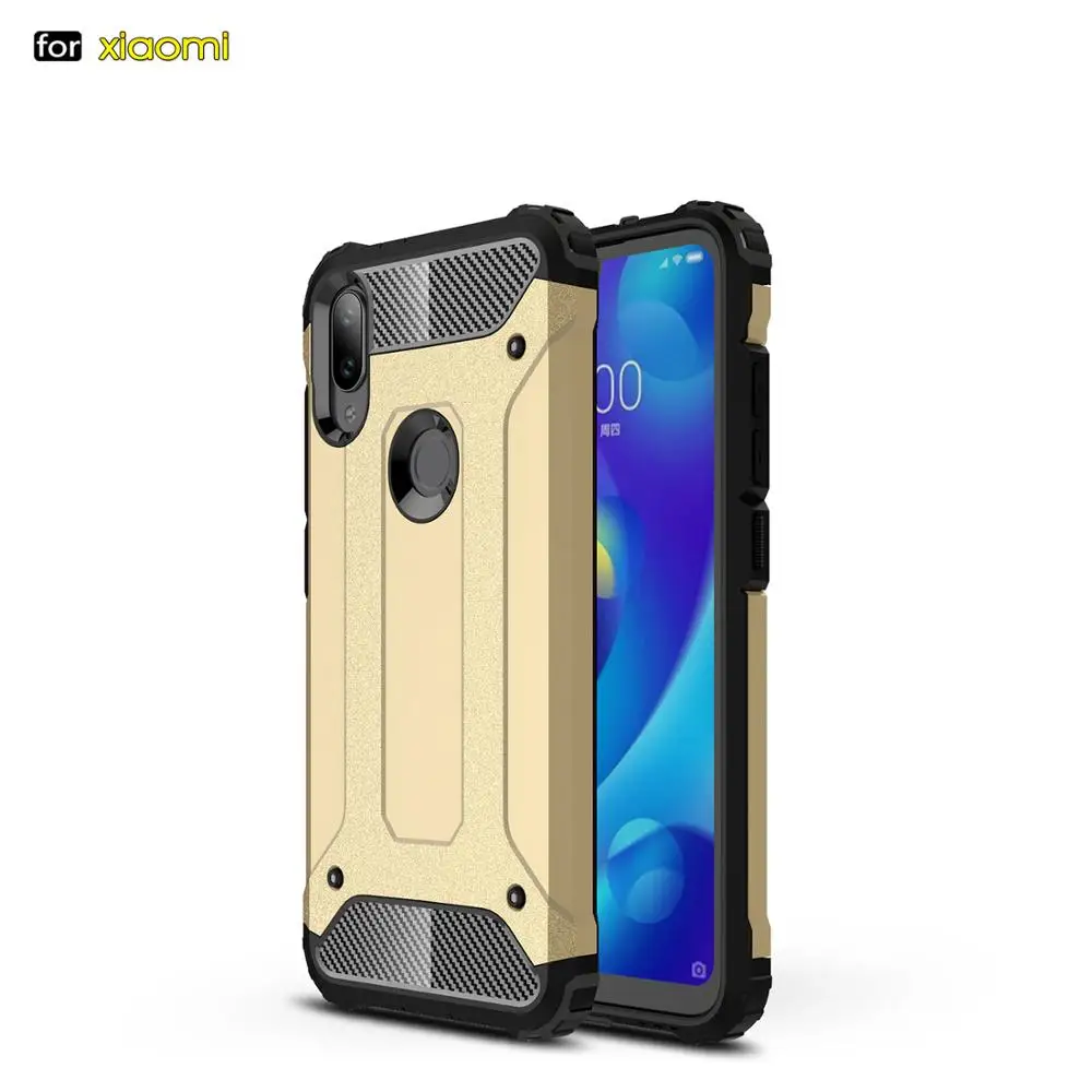 Жесткий Чехол-броня для телефона с роботом для xiaomi 8 A3 Lite explore ore Max 3 9 SE 9T CC9 E POPC F1 mix3 play redmi S2 6A Note 6 7 7A K20 PRO - Цвет: gold