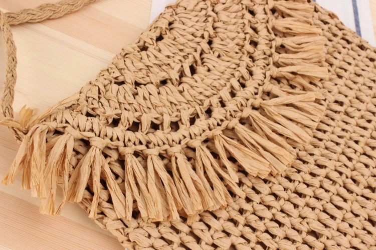 Женская плетеная Сумка клатч из ротанга Повседневная маленькая Соломенная через