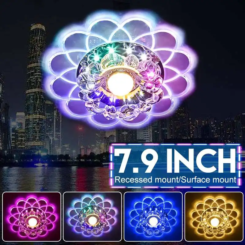 

Colorful Modern Flower Shape Crystal Ceiling Light LED Ceiling Lamp Home Decoration Corridors Light for Living Room Bedroom