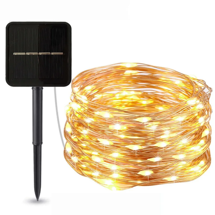 

20/50M Outdoor Solar String Light Christmas Twinkle Light Copper Wire Solar Fairy Light Garland For Garden Party Wedding Decor