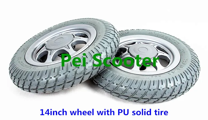 

10-дюймовое 10-дюймовое колесо из алюминиевого сплава с твердой шиной, колесо привода двигателя, для инвалидной коляски, скутера, газонокосилки