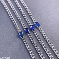 fine jewelry 925 sterling silver inset with natural gemstones womens popular lovely simple sapphire hand bracelet support detec