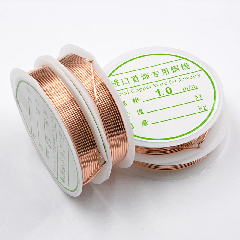 Copper-1.0mm-1.5M 0,25/0,3/0,4/0,5/0,6 мм 1 рулон сплава шнур Серебряные бусы Веревка Медь провода Бисер проволока для изготовления ювелирных изделий - Цвет: Copper-1.0mm-1.5M