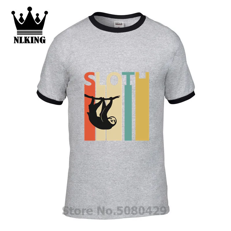 Vintage Sloth Gift Japanese Anime T-shirts Men monkey humor boy girl 3 T-Shirts Hakuna sloth Short Sleeve O-Neck tees | Мужская одежда