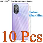 10 шт.лот для Huawei nova 8 5T 5Z 5i 5 6 5G 7 7i Pro 3D прозрачный углеродного волокна задняя пленка защитная пленка для экрана стикер