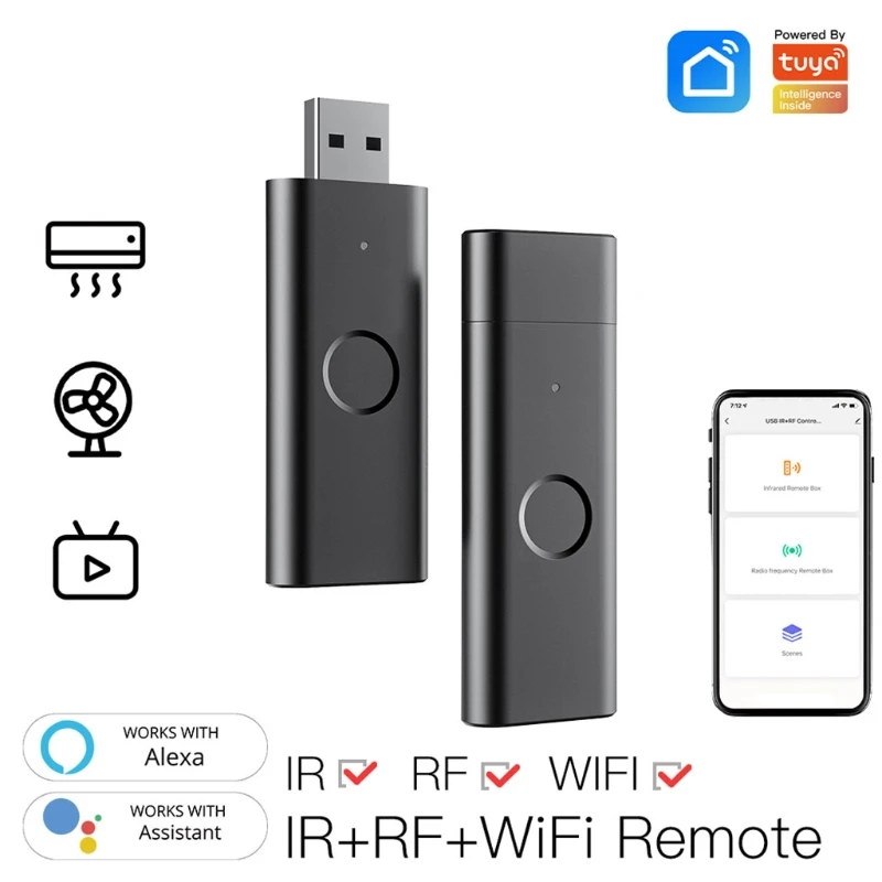 

Wireless Remote-Controls Mini Smart Home Universal RF IR WIFI Infrared for TV Air Conditioning Appliances Voice Control