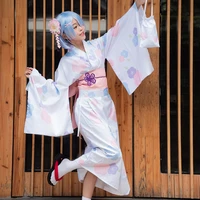 relife in a different world from zero anime long modified kimono rem cosplay kimono yukata show suit japanese oiran suit