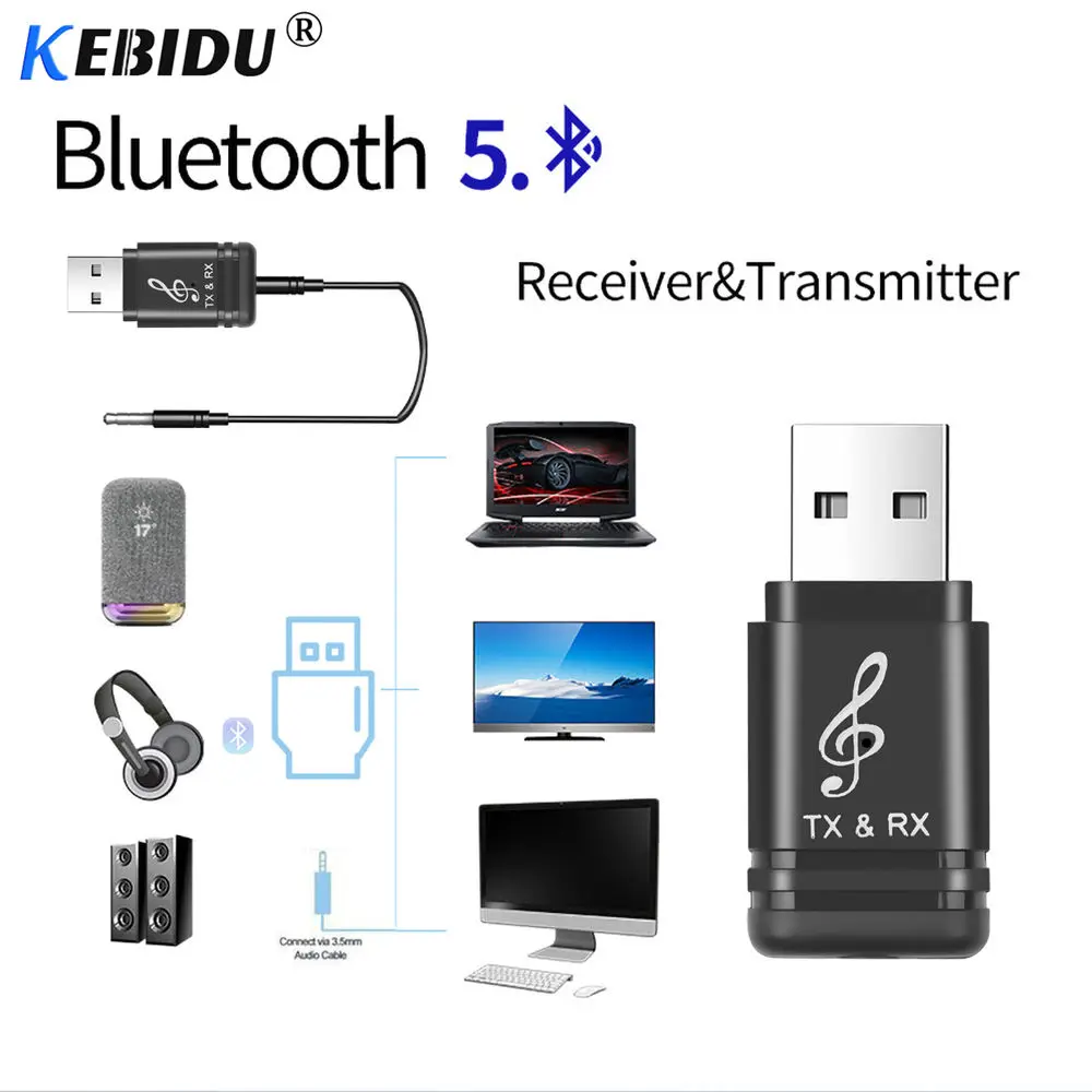 Bluetooth 5 0 передатчик приемник Kebidu 3 мм HIFI стерео AUX адаптер для автомобильного