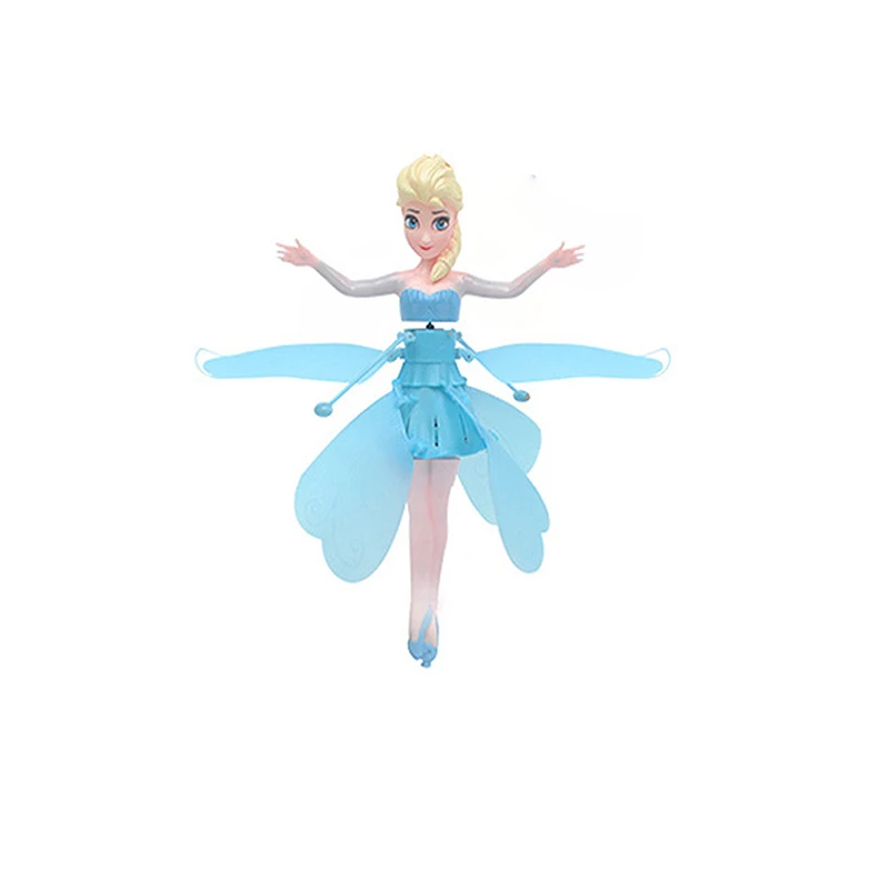 

Frozen Dsney Toy Elsa Princess Aircraft Flying Doll Shinning LED Lighting Anime Figure Fly Induction Toy Cute Girl Gift for Kids