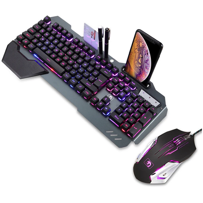 Игровая механическая клавиатура с мышью Проводная RGB подсветка геймерская для