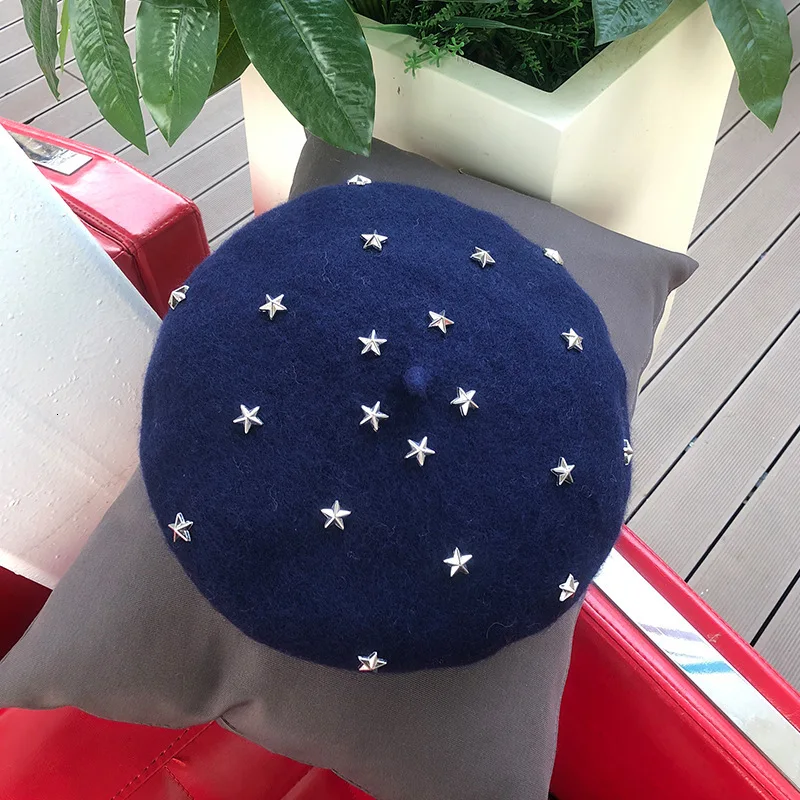 Новый продукт шерстяной УДОБНЫЙ БЕРЕТ из хлопка с металлическими заклепками и