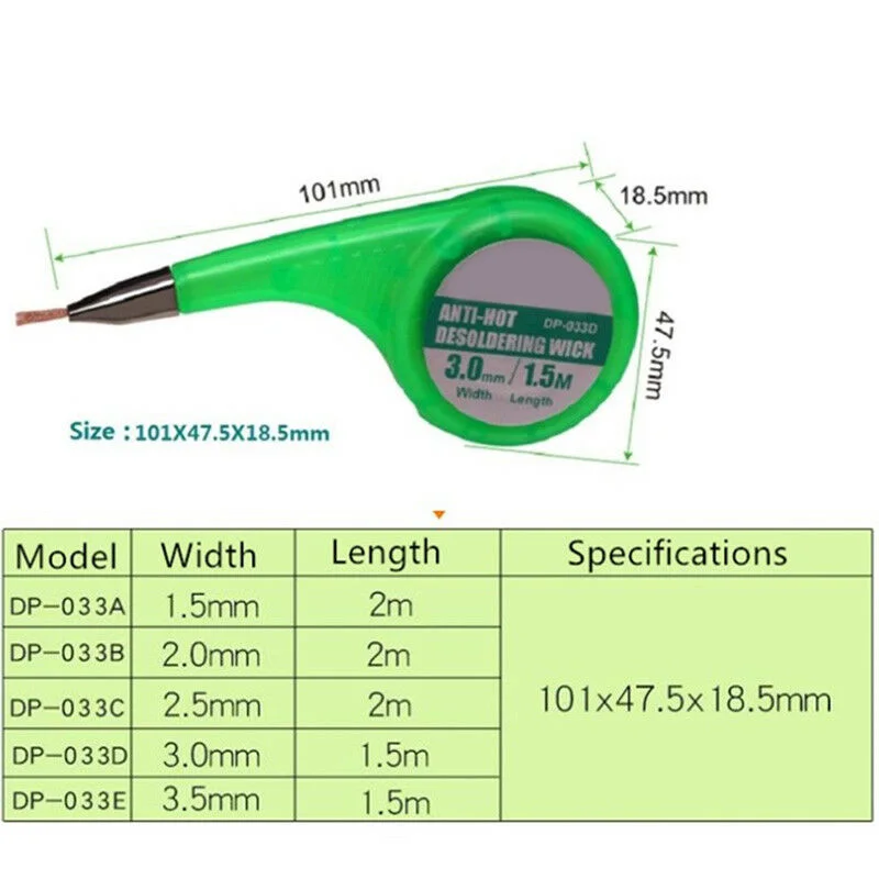 Высокое качество 1 шт. демонтажный фитиль оплетка для удаления припоя Вакуумная