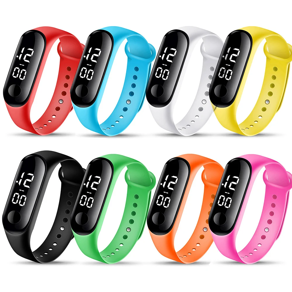 

Модные часы-браслет, женские светодиодные цифровые спортивные часы для девочек, детские электронные наручные часы, мужские часы, спортивны...