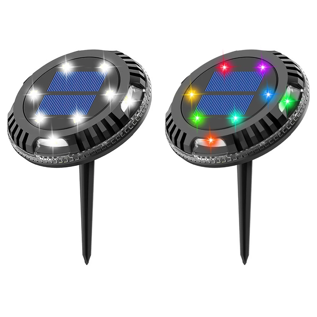 

Solar Ground Lights Outdoor Garden Yard Patio Disk Light Multi-Color Auto-Changing 10LED Waterproof In-Ground Landscape Lighting