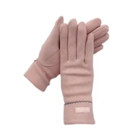 gloves winter ladies 2020 new style de velvet thickened wrist fashion black pink blue wine red gloves ladies leather winter warm