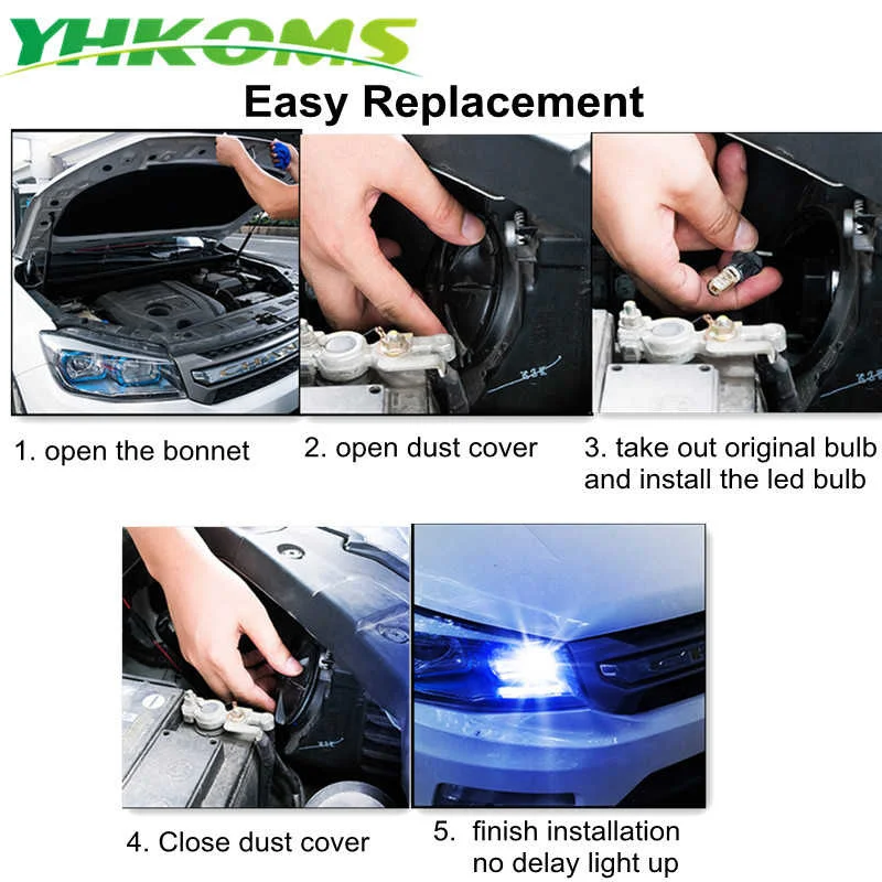 

YHKOMS T10 W5W 194 LED led license plate light COB LED marker light lamp 12V 6000K Auto Car Bulb Reading Light