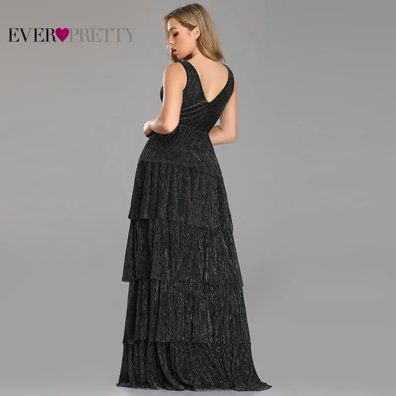 Robe De Soiree Ever красивые сексуальные трапециевидные вечерние платья с v-образным вырезом без рукавов и оборками Длинные Новое поступление свадебные вечерние платья для гостей