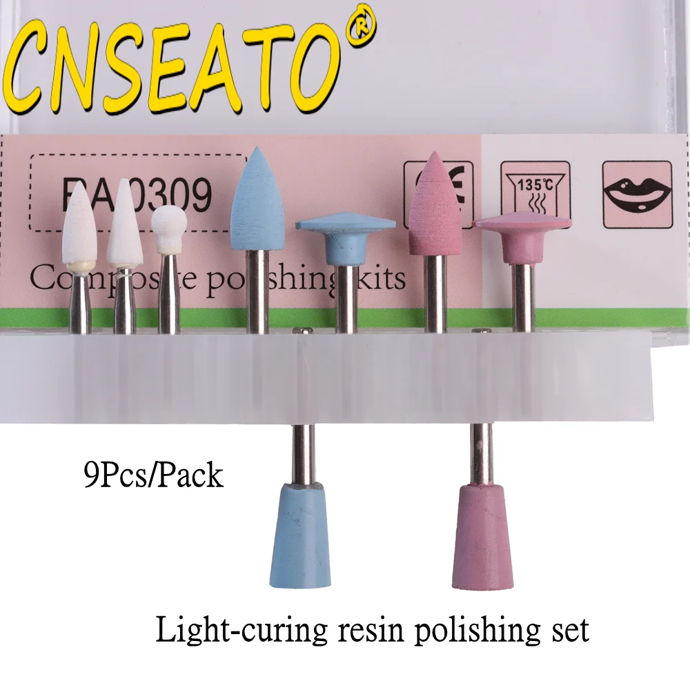 Набор для полировки зубов комплект из 9 предметов резиновая и фарфоровая насадка