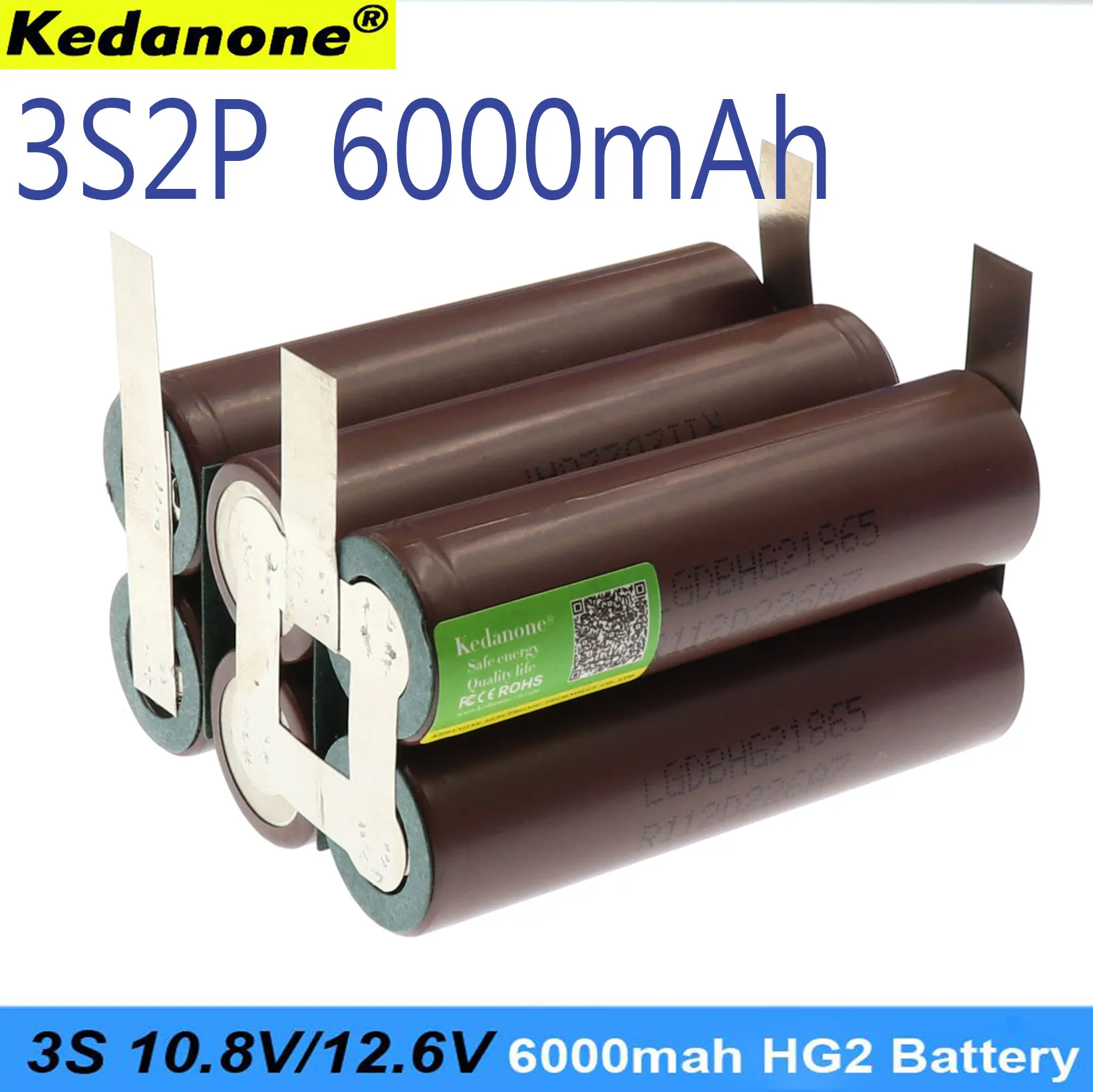 Аккумулятор 18650 hg2 6000 мАч 20 ампер для отвертки 10 8 В 12 6 в сварная пайка 3S 3S2P