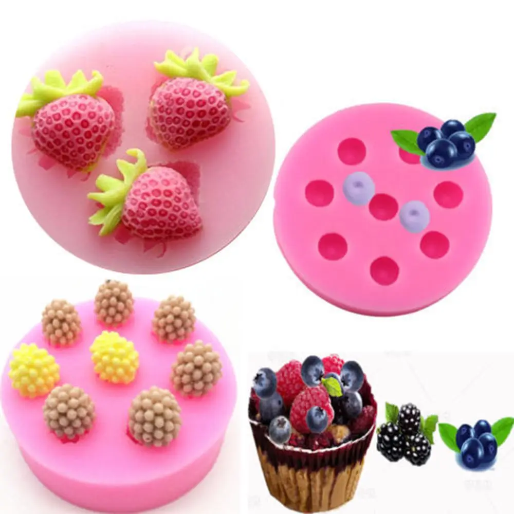 Новые поступления 3D с принтом клубники Raspberry черники из силиконы