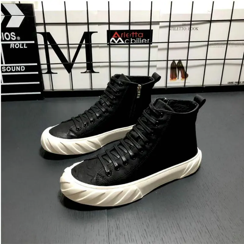 Мужская удобная повседневная обувь в стиле хип-хоп черного цвета Новинка Модная