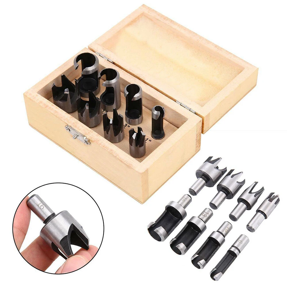 

Round Shank Hole Cutter 8Pcs Drill Bits Set Wooden Case High Quality New Useful
