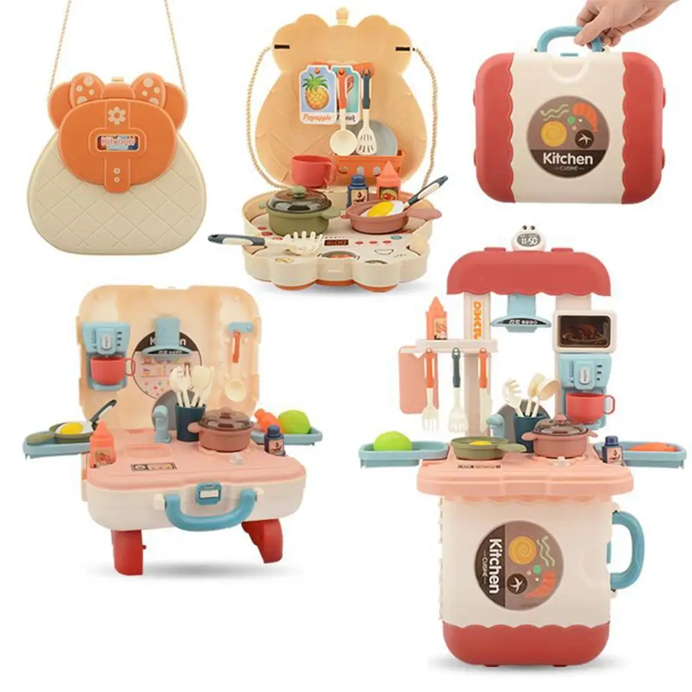Детский игровой дом кухонная игрушка портативная коробка для хранения девочек