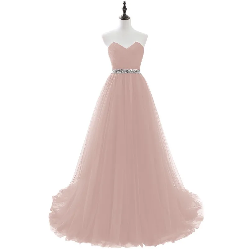 Новое поступление длинное вечернее платье розовое Плюс Размер без бретелек