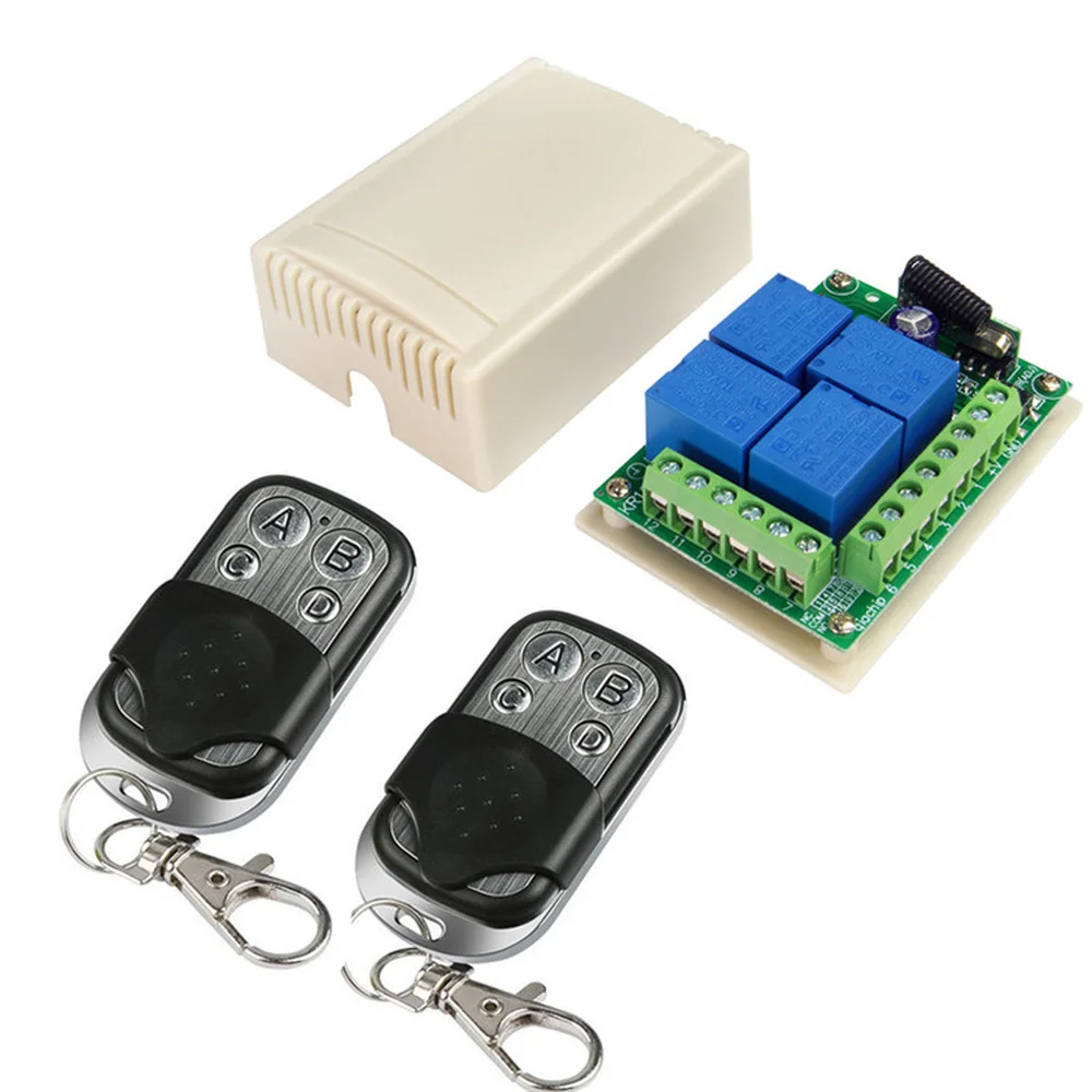 

12V 4CH Channel Wireless Remote Control Radio Relay Switch Transceiver Receiver
