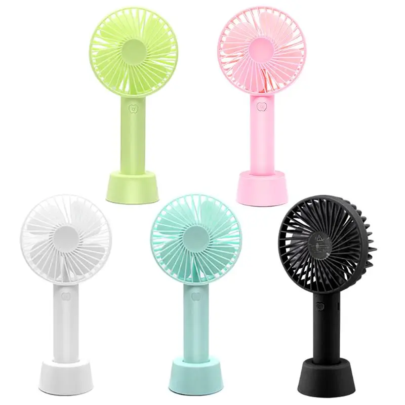 

Mini Handheld Fan Portable Rechargeable Battery Operated Cooling Desktop with Base 3 Modes for Home Office Travel Outdoor