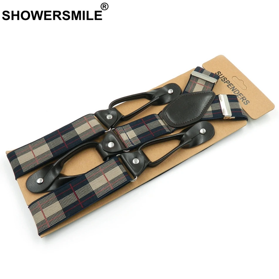Подтяжки SHOWERSMILE Кнопка подтяжек Y с рисунком ромбиками для мужчин винтажные