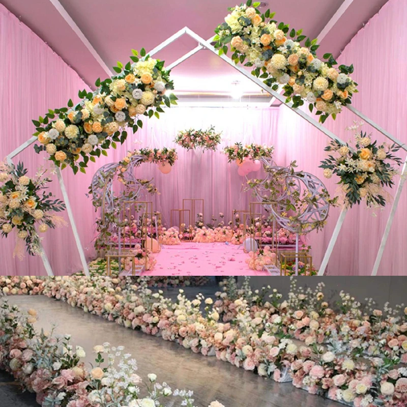 

50cm/100cm Silk Rose Simulation Flower DIY Wedding Flower Wall Decoration Supplies Bridal Party Decoration