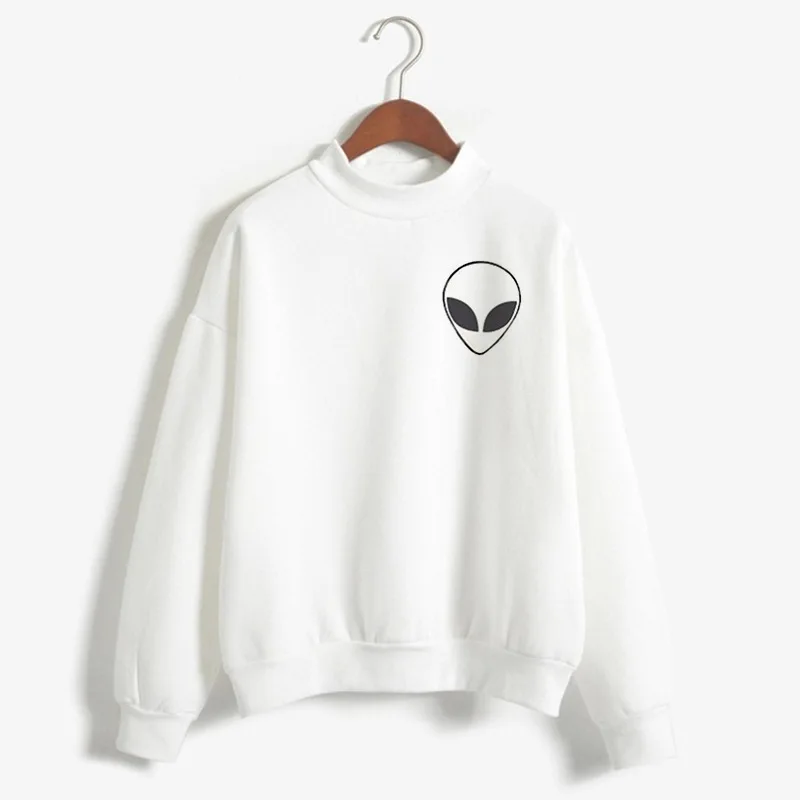Однотонные женские толстовки с принтом инопланетянина сезон осень-зима цвет