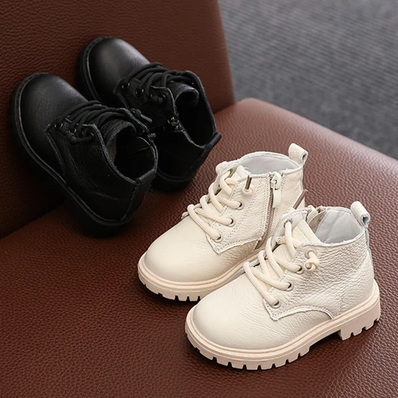 

Осень 2021, детские короткие ботинки из натуральной кожи, мягкие удобные детские ботинки Martin, высококачественные ботинки для мальчиков и дево...