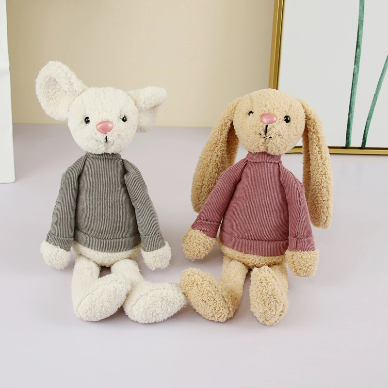 

25CM Rabbit Toys Bunny Bear Soft Cute Baby Crib Stroller Plush Infant Doll Mobile Bed Pram kid Animal Hanging Ring Toys