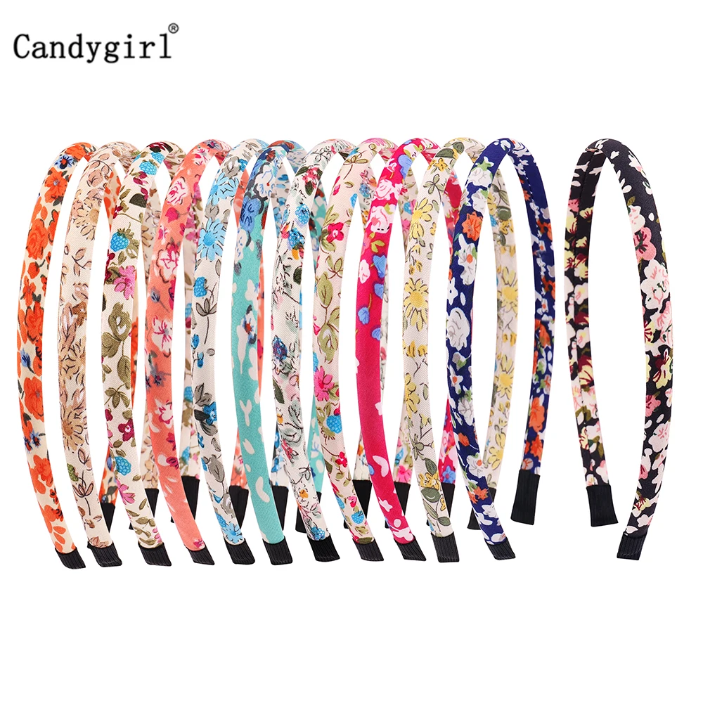 

12pcs Flower DIY Ribbon Hairband Women Girl Covered Hair Accessories Headpieces Satin Polyester Jewelry Headbands boho Headwear