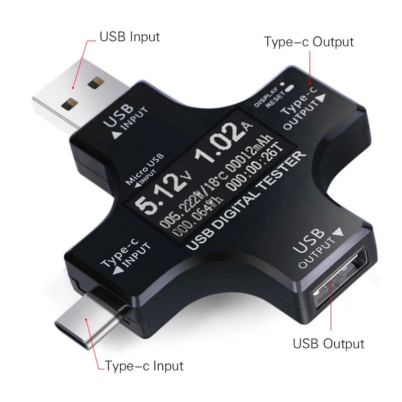 

USB C Meter Tester Type-C USB Current Voltage Load Impedance PID Digital Temperature Tester With TFT Display Multimeter Tester