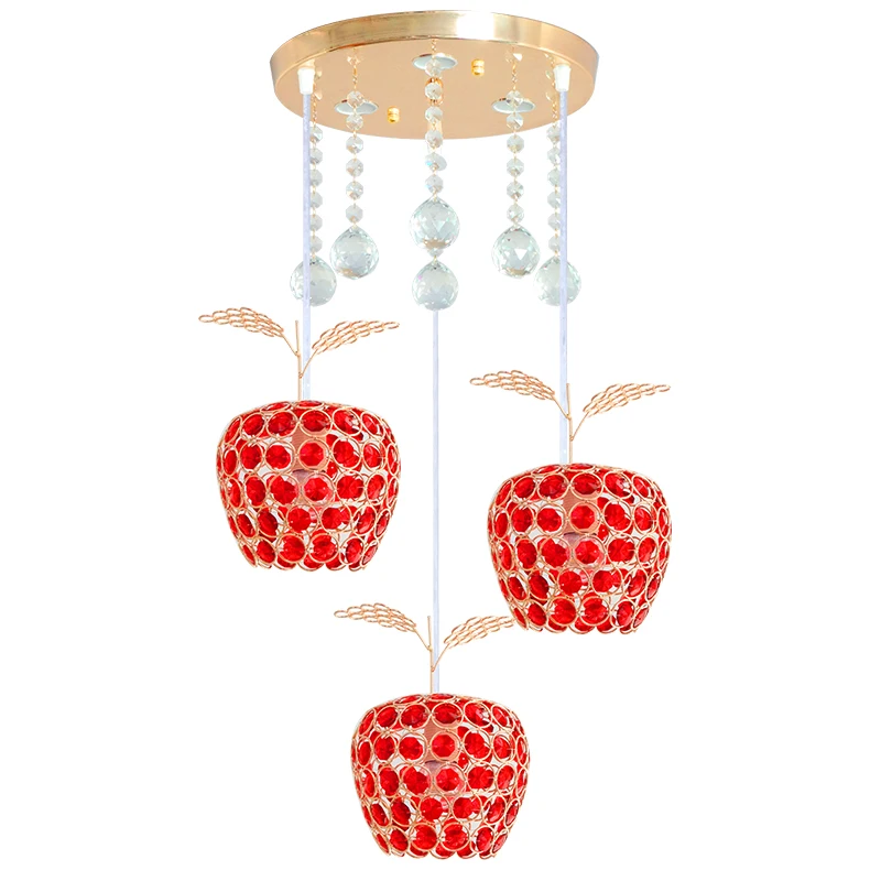 Современная Минималистичная трехсветодиодная хрустальная лампа для ресторана