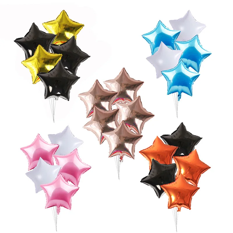 5Pcs 18inch Gold Silver Foil Star Balloon Wedding Balloons Decoration Baby Shower Children's Kids Birthday Party Globos | Дом и сад