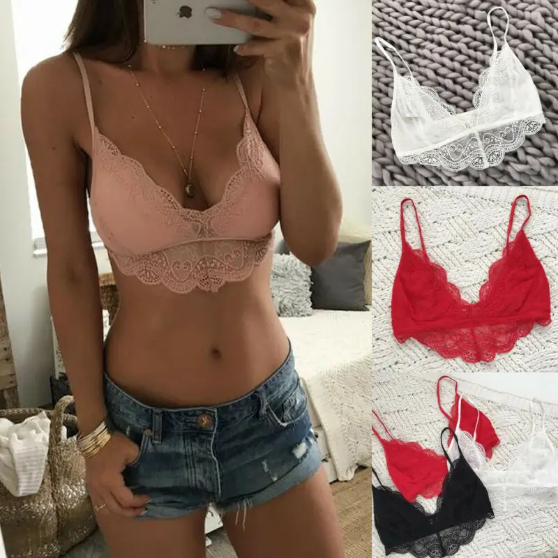 Женские кружевные бюстгальтеры прозрачный треугольный Бралетт с цветочным