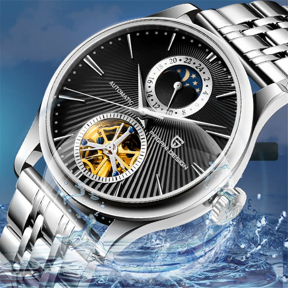 

PAGANI DESIGN Top Brand Men's Watch Tourbillon Automatic Mechanical Fashion Moon Phase Waterproof Clock Sapphire Glass Watch