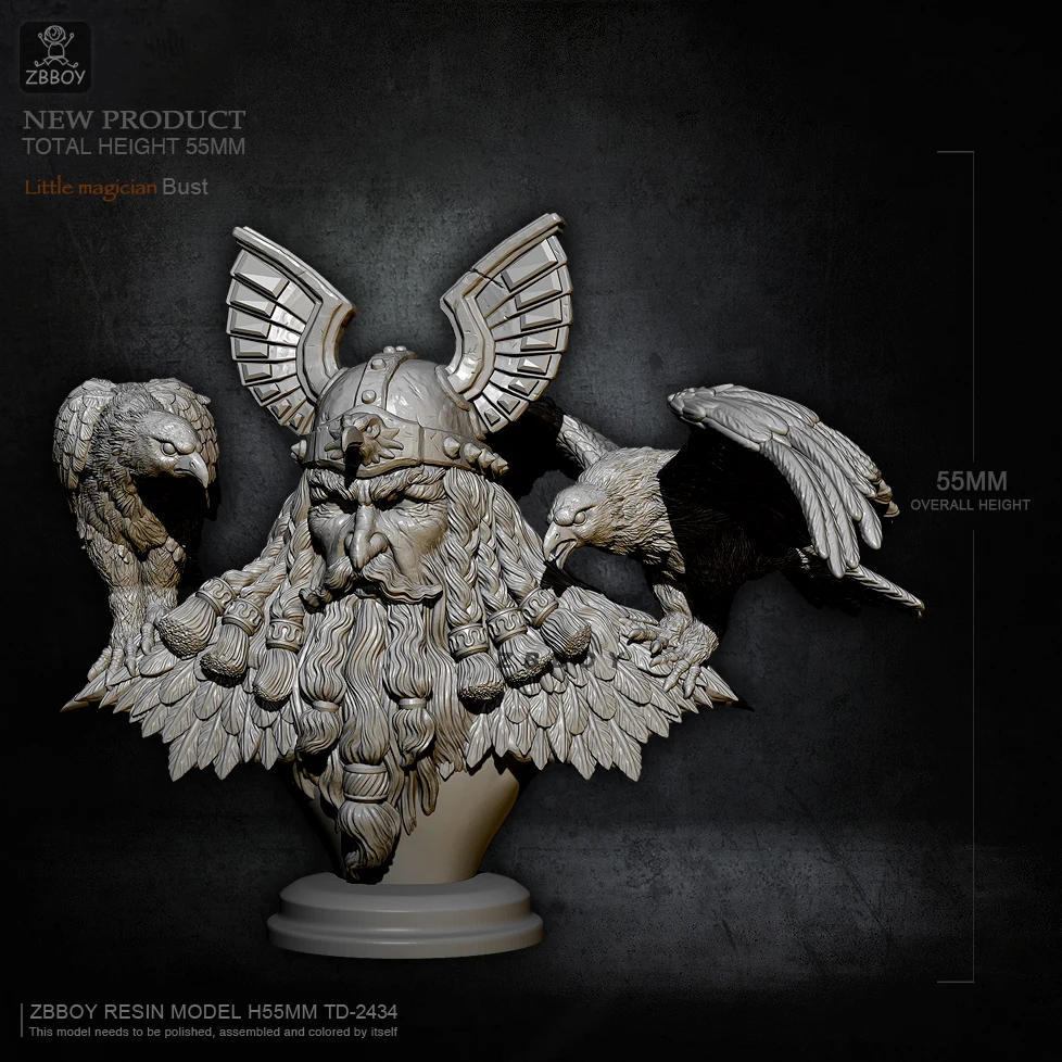 

55MM Resin Bust kits model diy toy self-assembled TD-2434