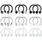 Серьга-Подкова для носа из хирургической стали, ювелирные изделия для Кольца пирсинга, хрящевая спираль, Козелка, серьга-кольцо для губ, фиксатор 6 мм, 8 мм, 10 мм