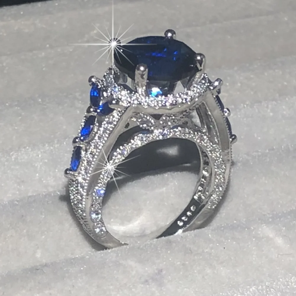 Женское кольцо из серебра 925 пробы с круглым камнем|Кольца| |