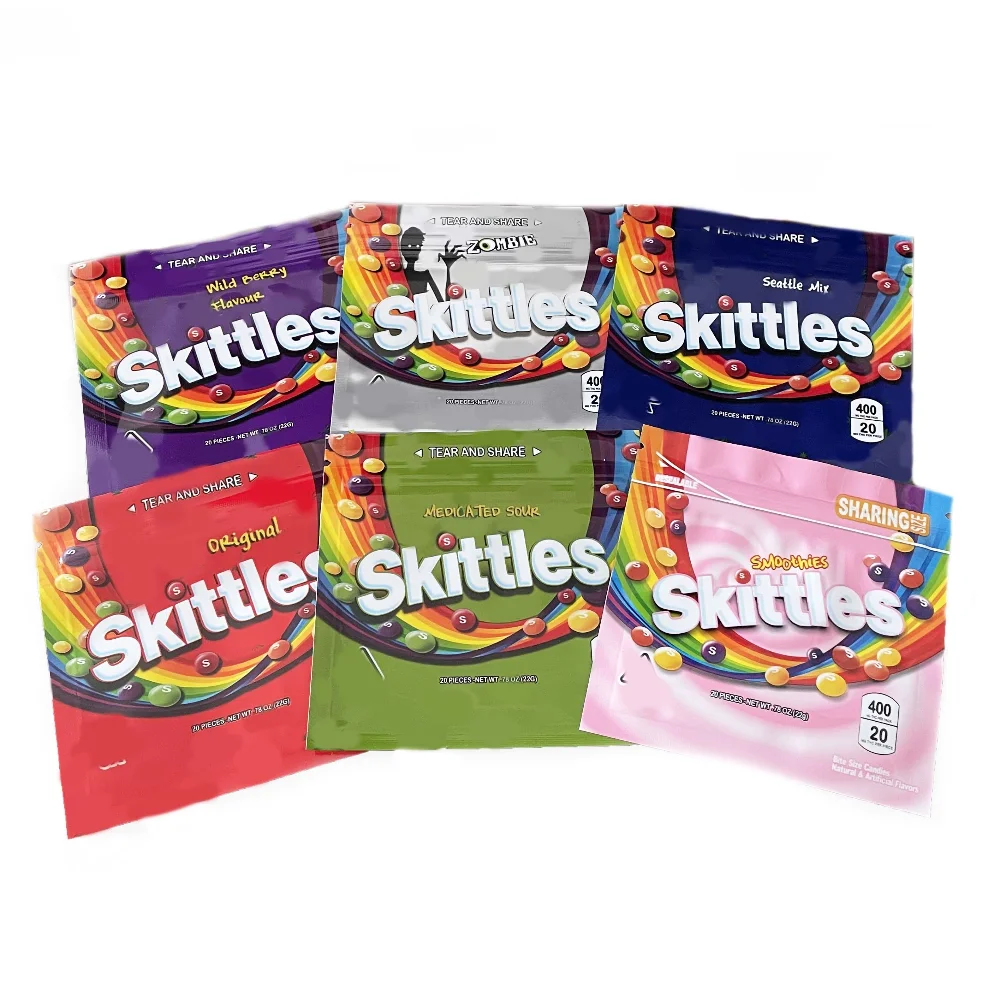 

Mylar Bags 6 Types Empty 400mg Rainbow Zipper Bags Candy Packaging Bags(Only Bag No Food)