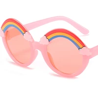 kids rainbow round small sunglasses 2021 trend retro cute circle eyewear glasses for children vintage classic statement glasses
