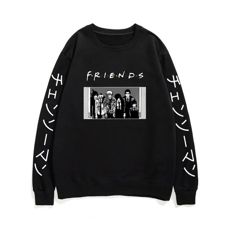 

New Anime Chainsaw Man Friends Print Pullover Men Women Casual Harajuku Pullovers Unisex Fashion EU Sweatshirts Man Streetwear
