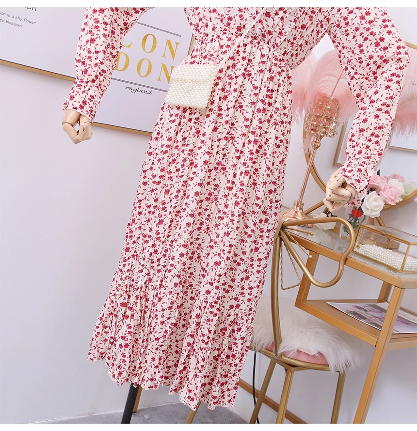 SINGRAIN богемное женское длинное Цветочное платье с длинными рукавами корейское