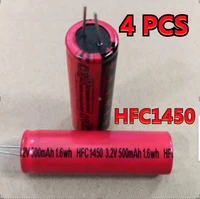 4pcs original new hfc1450 high rate rechargeable 3 2v 1 6wh lithium iron phosphate 14500 battery 500mah power 10c current 5a